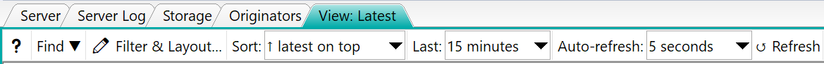 Syslog Watcher 6.5 / Last Messages Toolbar